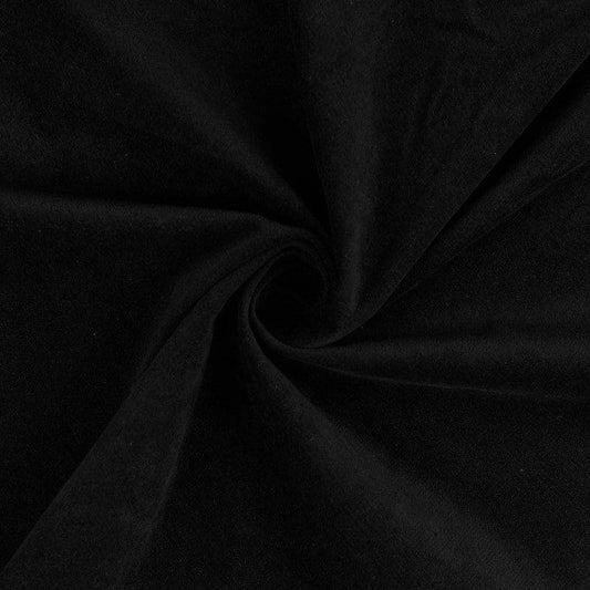 Fabric Detail Shot of Bespoke Loose Fit Nehru Style gilet in pure cotton velvet in black. Entirely made by hand in the United Kingdwom.