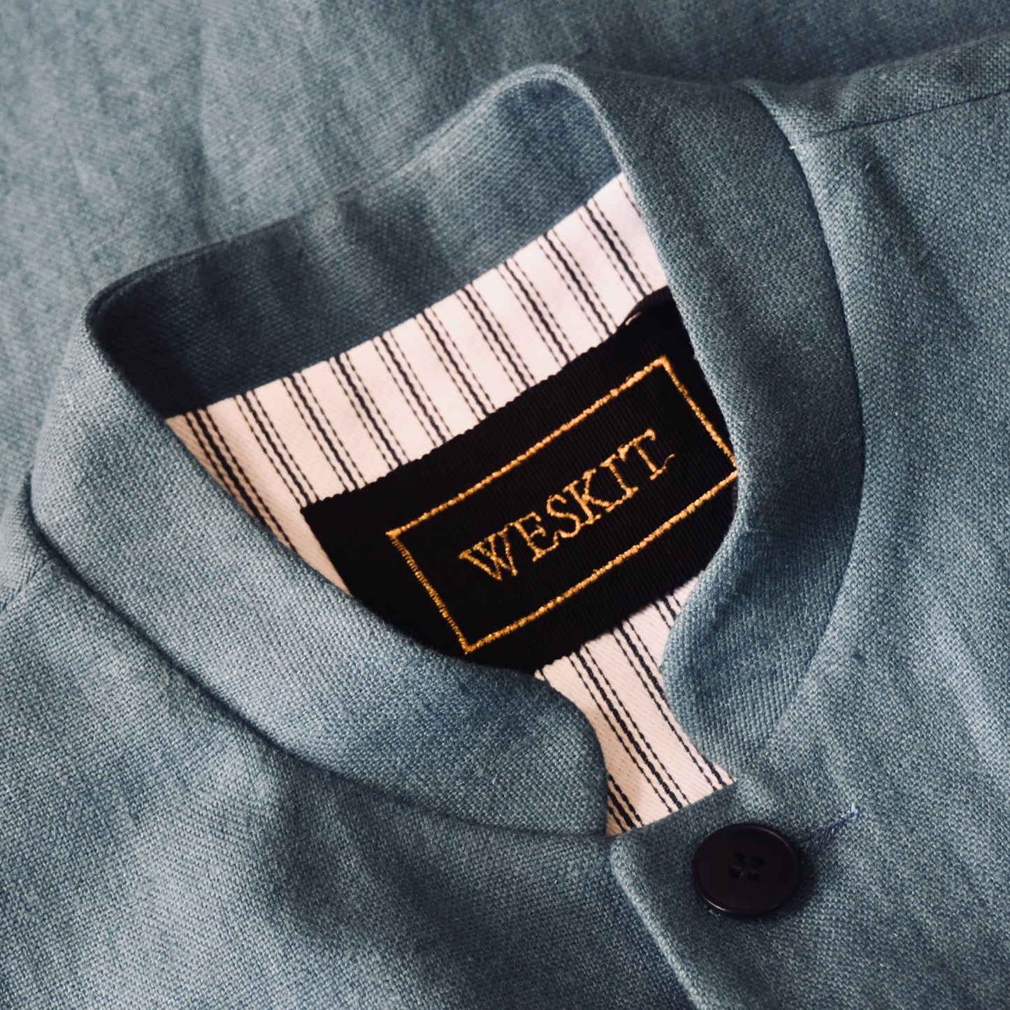 38" Classic Cut Waistcoat in Seafoam Mid-Weight Irish Linen