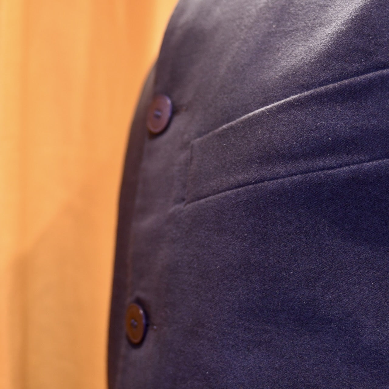 Tailored Cut Waistcoat in Dark Navy Moleskin