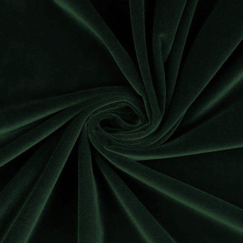 Bespoke Bottle Green Pure Cotton Velvet Nehru Style Gilet - Fabric Close up.