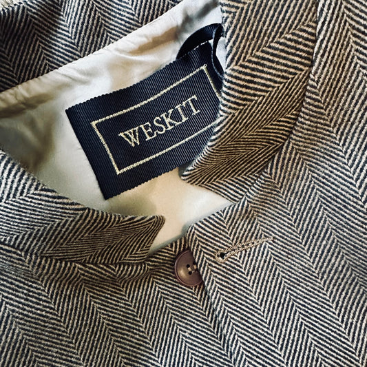 Classic Cut Brown-Black Herringbone Cashmere Mix Flannel