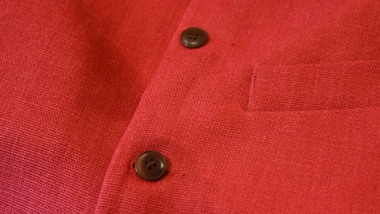 Bespoke British Made Gilets with  buttons by Courtney and Co  of Gloucestershire.
Entirely made in Great Britain.