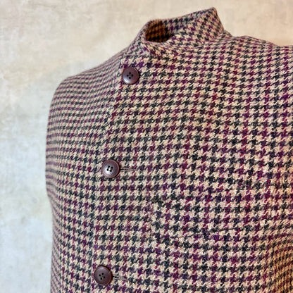 Tailored Cut Waistcoat in Camel Check Lovat Tweed