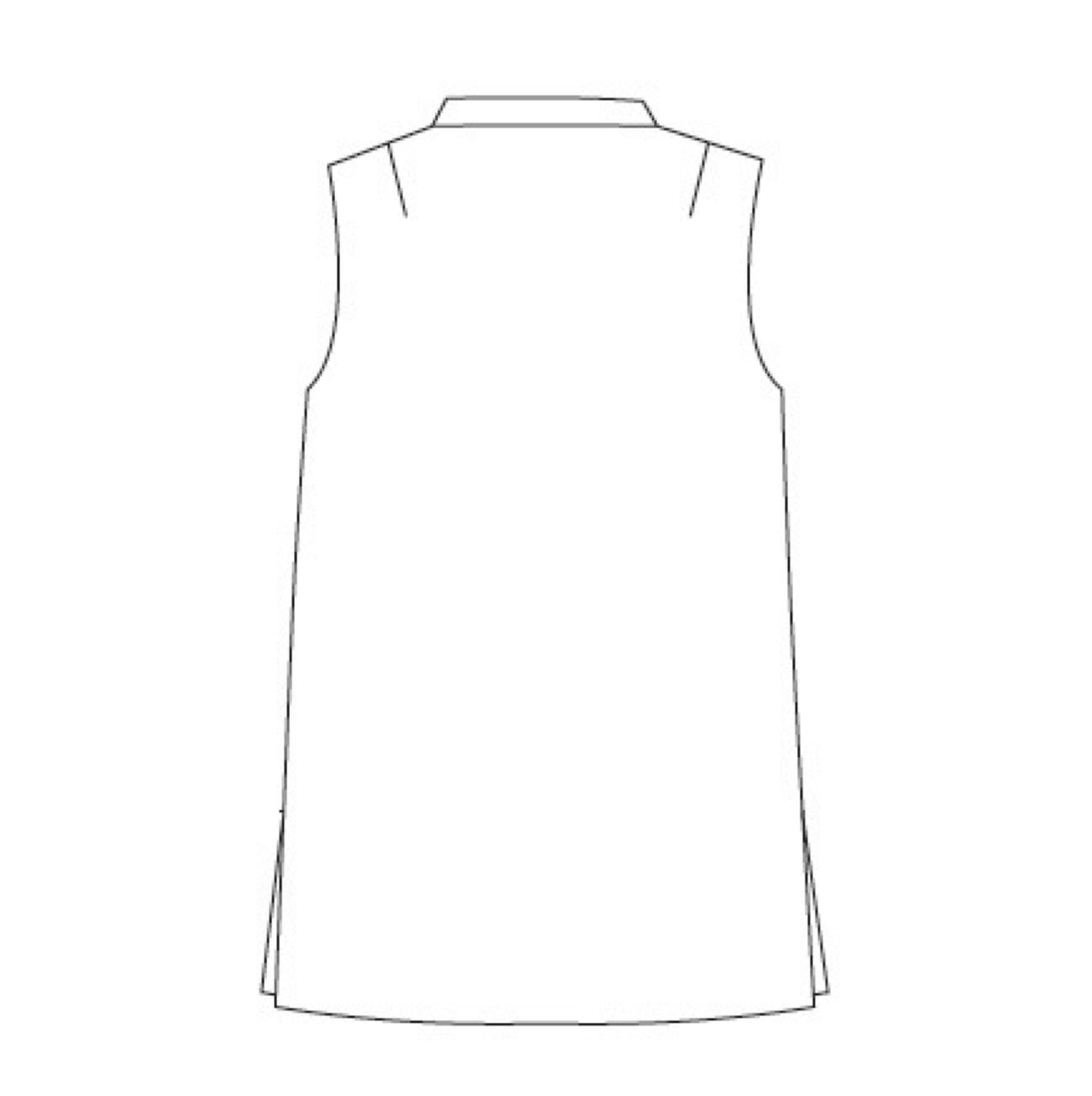 Nehru Gilet with Mandarin Collar. Pattern Sketch. Made by Hand in London. Back View.