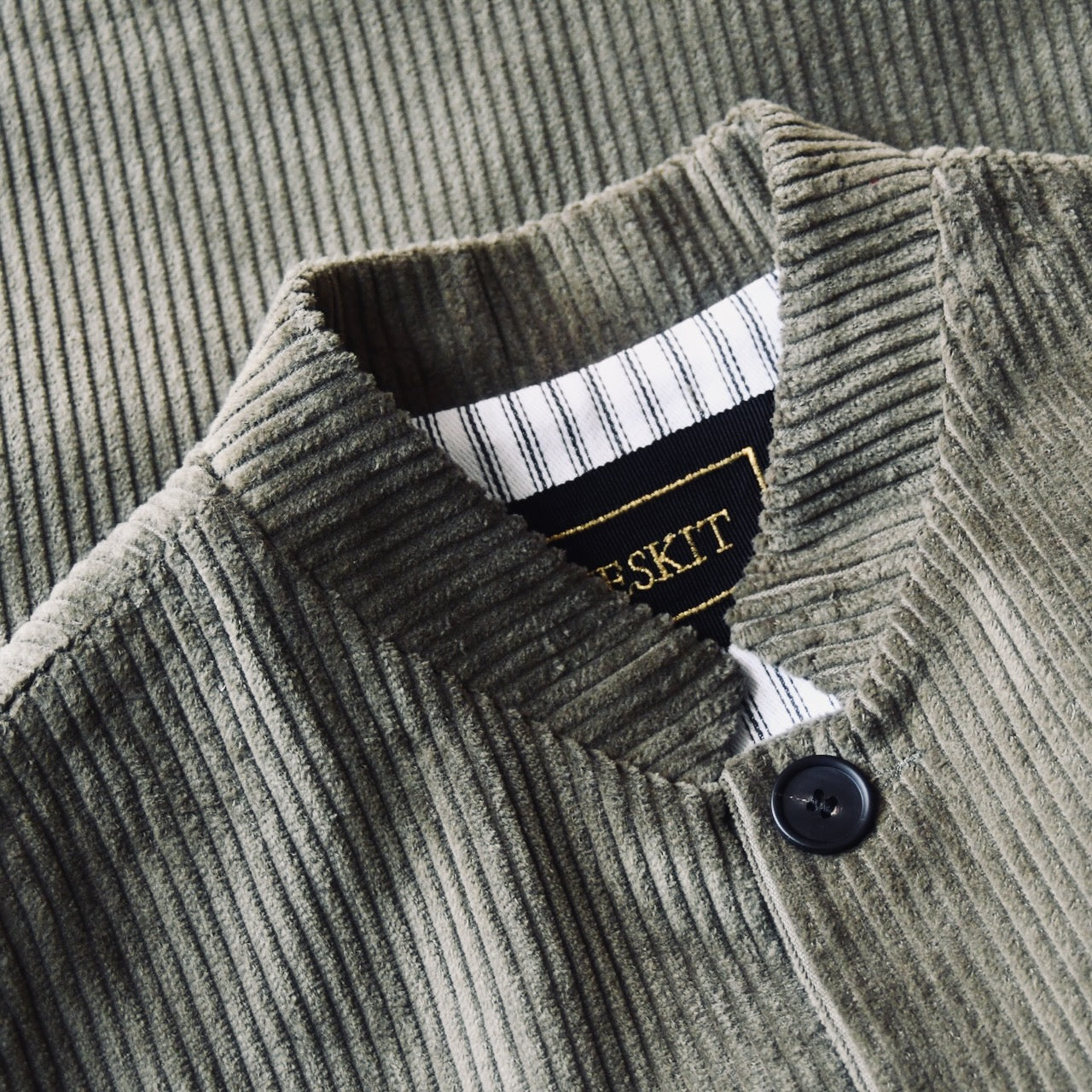 Classic Cut Waistcoat in Khaki Corduroy