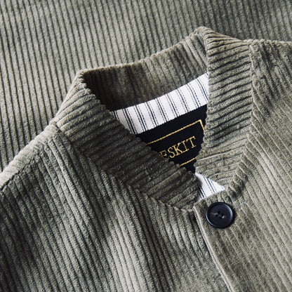 Classic Cut Waistcoat in Khaki Corduroy