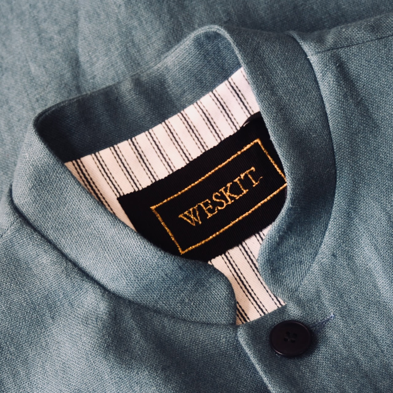 Classic Cut Waistcoat in Seafoam Mid-Weight Irish Linen