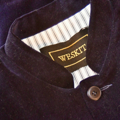 46" Classic Cut Waistcoat in Dark Navy Velvet