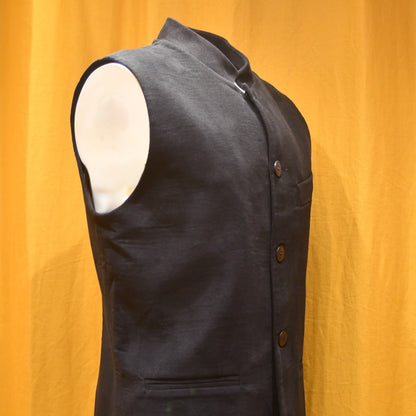 Classic Cut Waistcoat in Dark Navy Moleskin