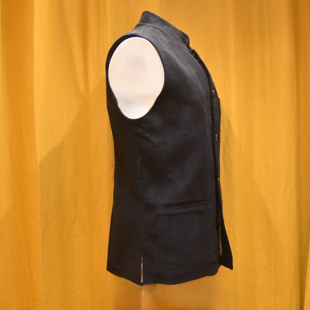 Classic Cut Waistcoat in Dark Navy Moleskin