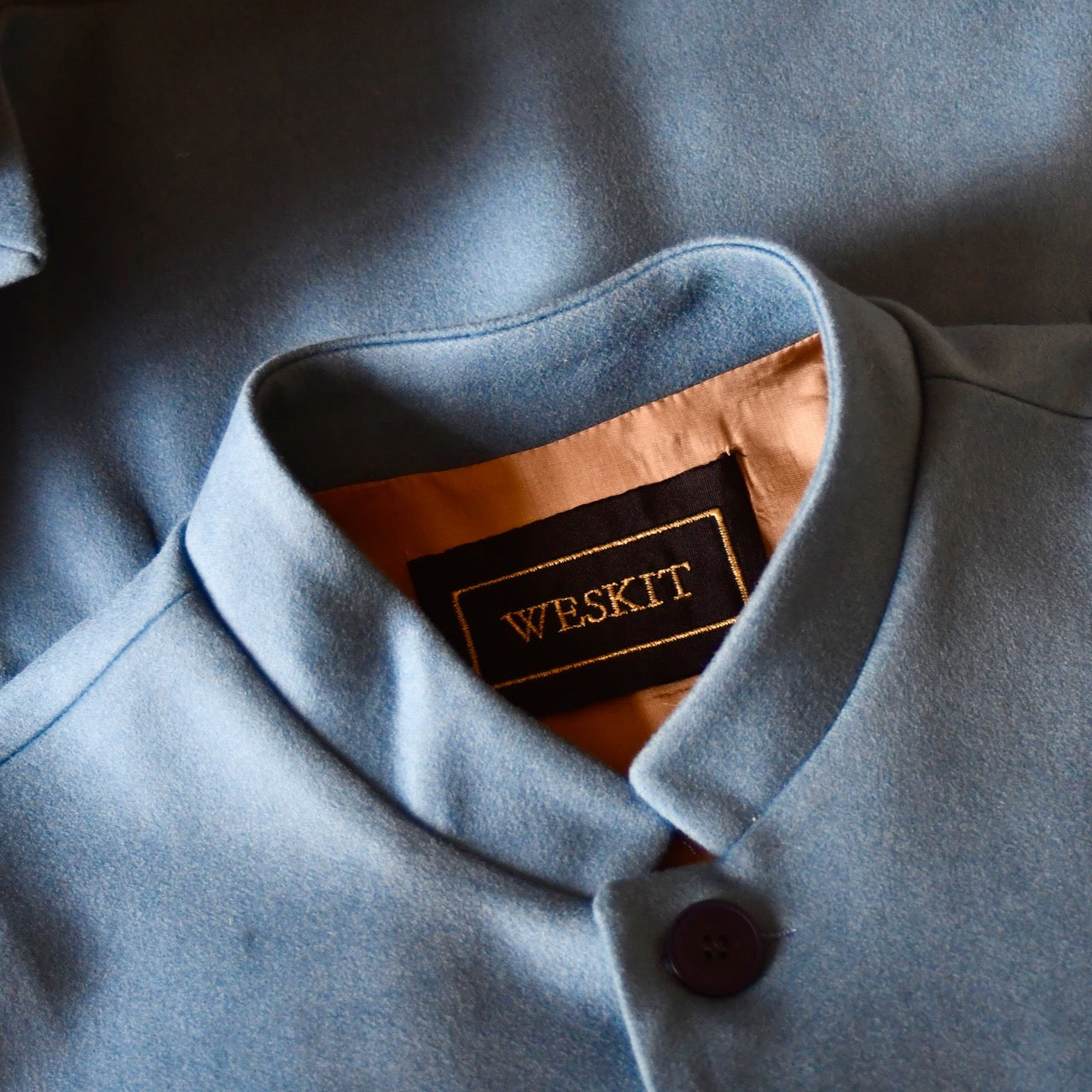Tailored Cut Waistcoat in Minerva Blue Merino Wool Doeskin