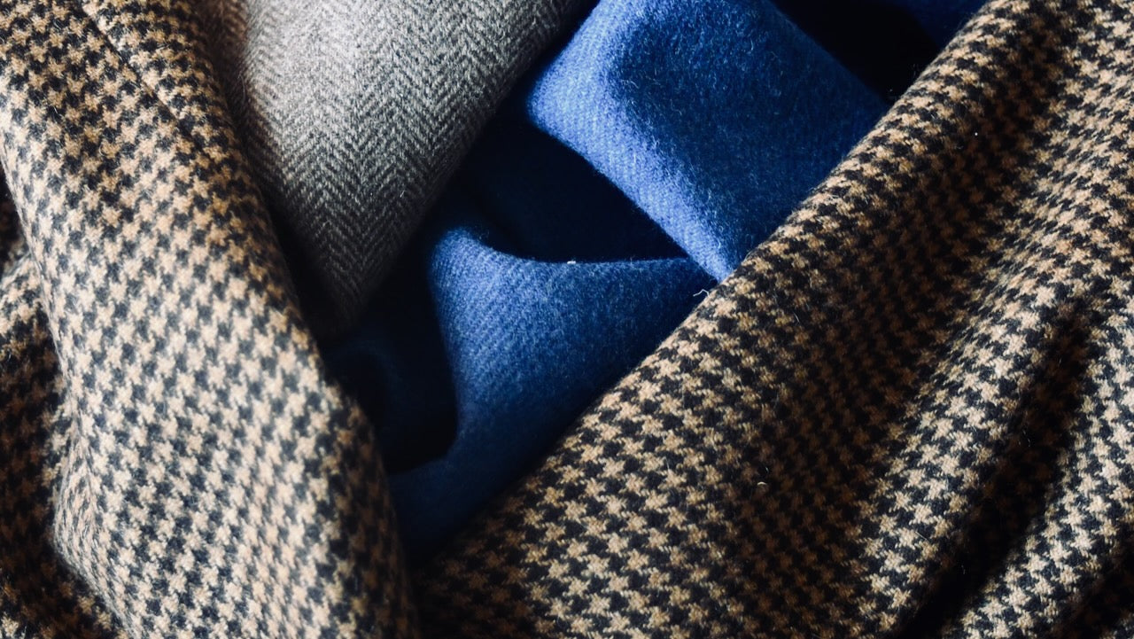 Pure merino wool flannels for Weskit bespoke gilets. Woven in Yorkshire. Entirely made in Great Britain.