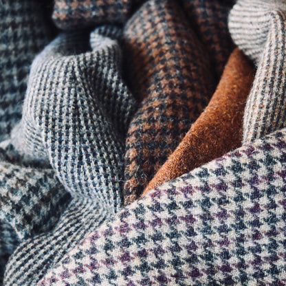 Tailored Cut Waistcoat in Camel Check Lovat Tweed