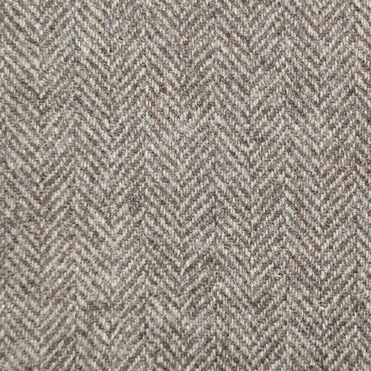 Tailored Cut Fawn Herringbone Merino Flannel