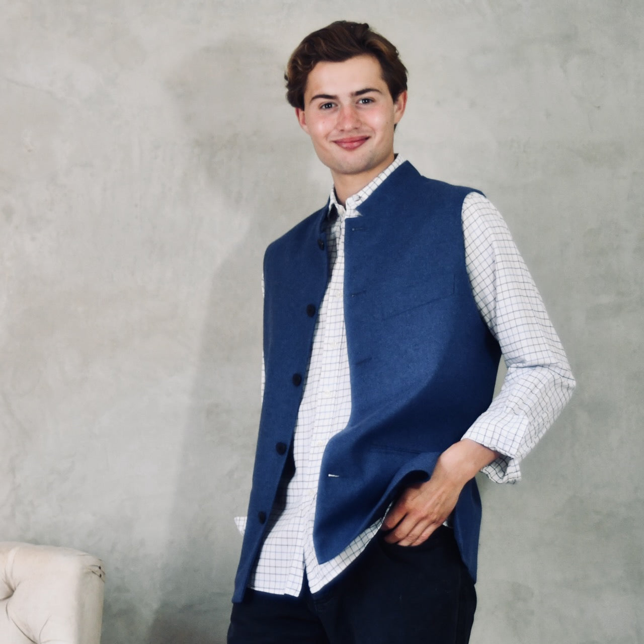 Tailored Cut French Blue Merino Flannel