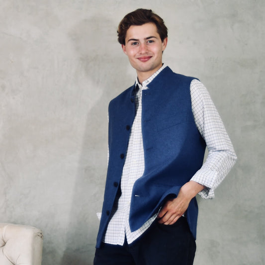 Tailored Cut French Blue Merino Flannel