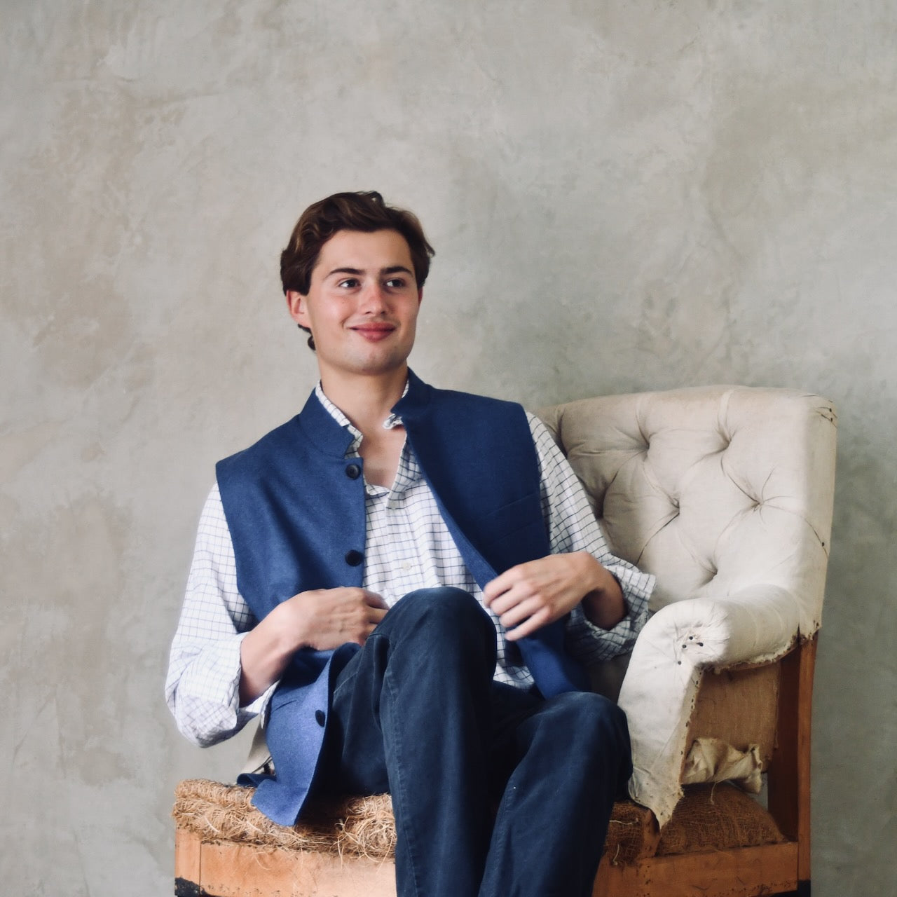 Tailored Cut French Blue Merino Flannel