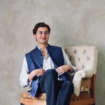 Tailored Cut French Blue Merino Flannel