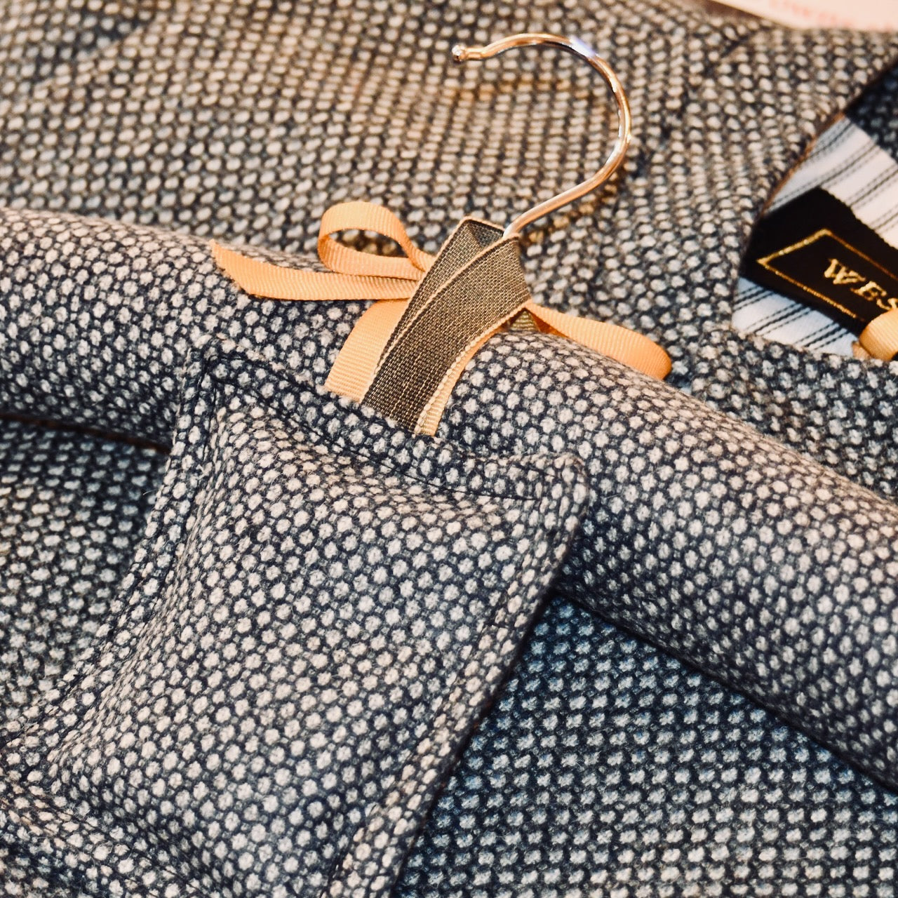 Handmade Tweed Padded Hangers and Lavender Bags. Made from Cut-offs from Weskit Gilets. Handmade in Great Britain. Zero Waste Making.
