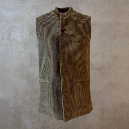 42" Classic Cut Waistcoat in Khaki Corduroy