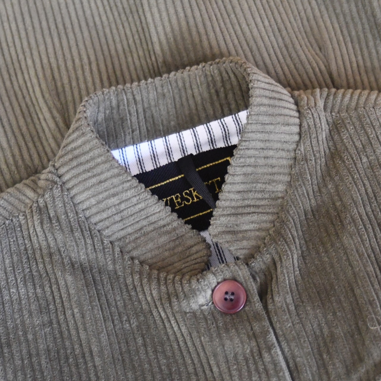 Ladies Classic Cut Waistcoat in Khaki Corduroy