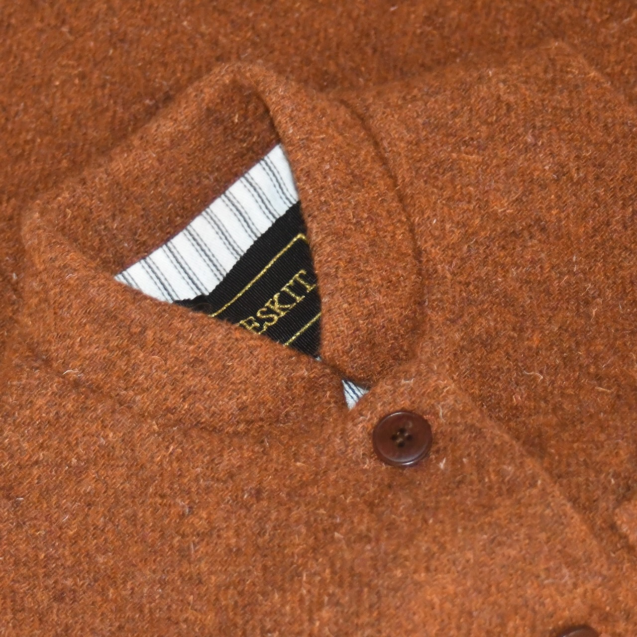 6 – Ladies Classic Cut Waistcoat in Plain Russet Lovat Tweed