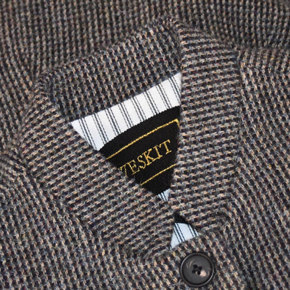10 – Ladies Classic Cut Waistcoat in Small Blue Check Lovat Tweed