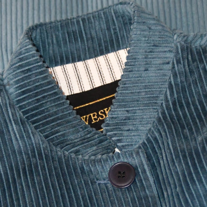Ladies Classic Cut Waistcoat in Teal Corduroy
