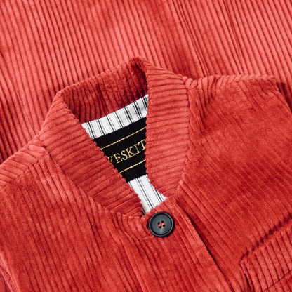 6 – Ladies Longer Length Waistcoat in Claret Corduroy