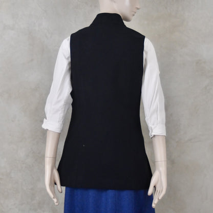 Ladies Longer Length Waistcoat in Navy Moleskin