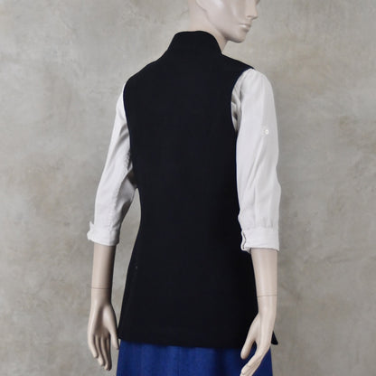 Ladies Longer Length Waistcoat in Navy Moleskin