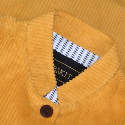 Ladies Longer Length Waistcoat in Ochre Corduroy