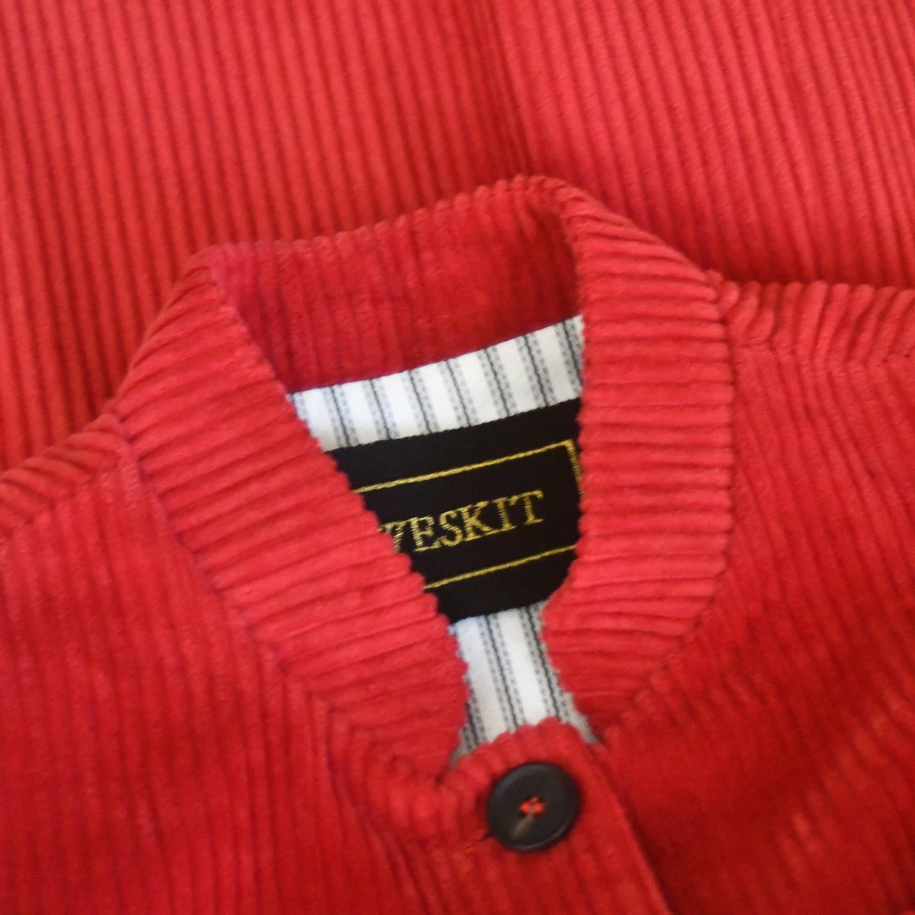 6 – Ladies Longer Length Waistcoat in Claret Corduroy