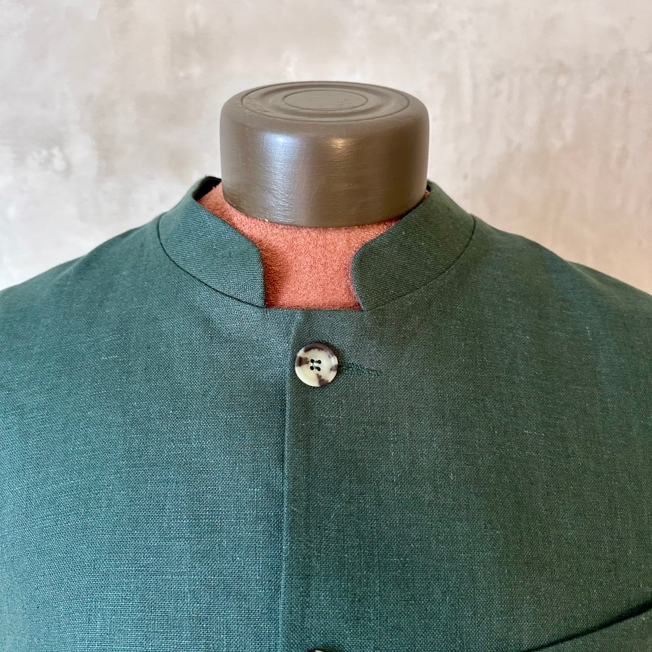 Classic Cut Bottle Green Lighter-Weight Irish Linen Waistcoat