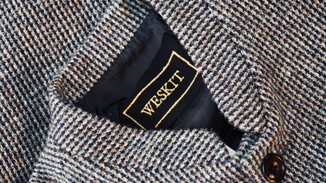 Embroidered Silk Labels on Weskit Bespoke Gilets. Handmade in London.