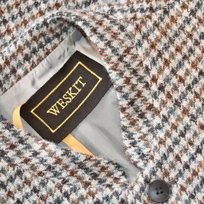 Tailored Cut Waistcoat in Mist Check Lovat Tweed