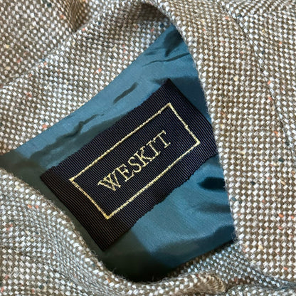 Tailored Cut Waistcoat in Finely Woven Moss Green Hopsack Tweed
