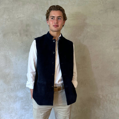 42" Classic Cut Waistcoat in Navy Corduroy
