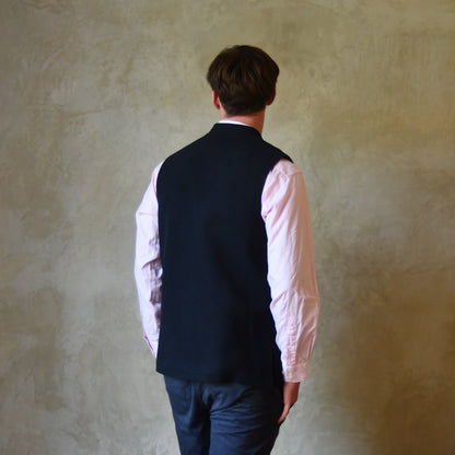 Classic Cut Waistcoat in Dark Navy Moleskin