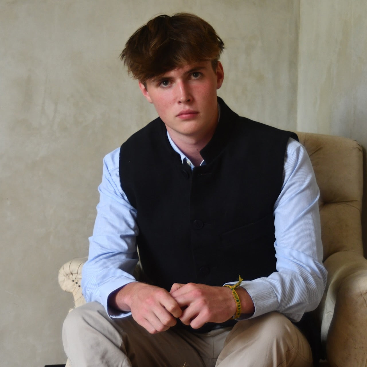 Classic Cut Waistcoat in Dark Navy Moleskin