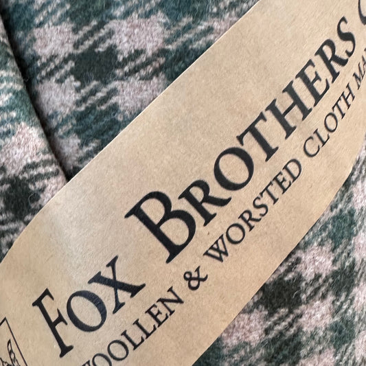46" Tailored Cut Waistcoat in Fox Brothers Green GunClub Check Flannel