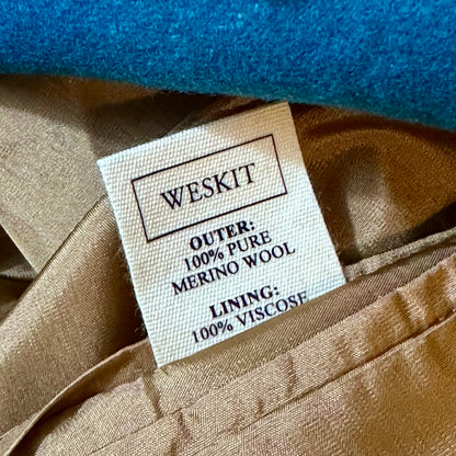 Tailored Cut Waistcoat in Petrol Blue Merino Melton