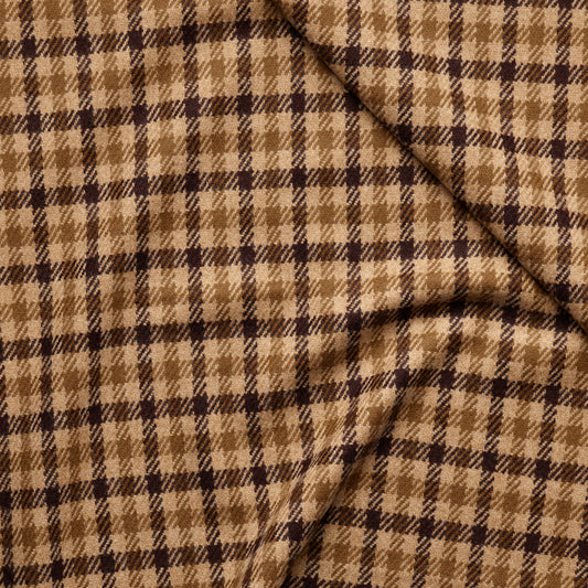 Tailored Cut Waistcoat in Fox Brothers Brown Gunclub Check Flannel
