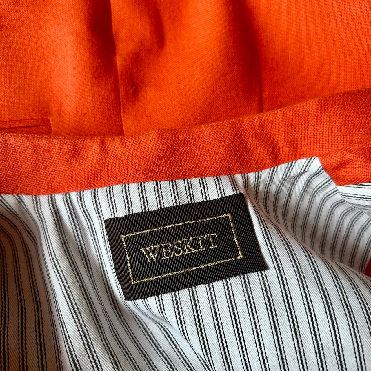Classic Cut Waistcoat in Saffron Orange Silk Matka