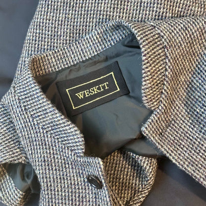 Classic Cut Waistcoat in Small Blue Lovat Check