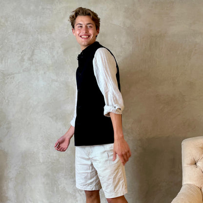 46" Classic Cut Waistcoat in Dark Navy Velvet